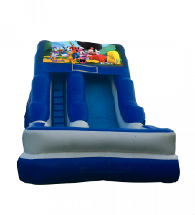 Mickey Mouse Clubhouse 16'wet Or Dry Slide - Pj Masks Bounce House (680x750), Png Download