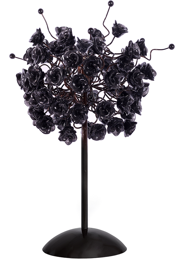 Black Rose Table Lamp - Black Rosettes Pendant Hanging Light (900x900), Png Download