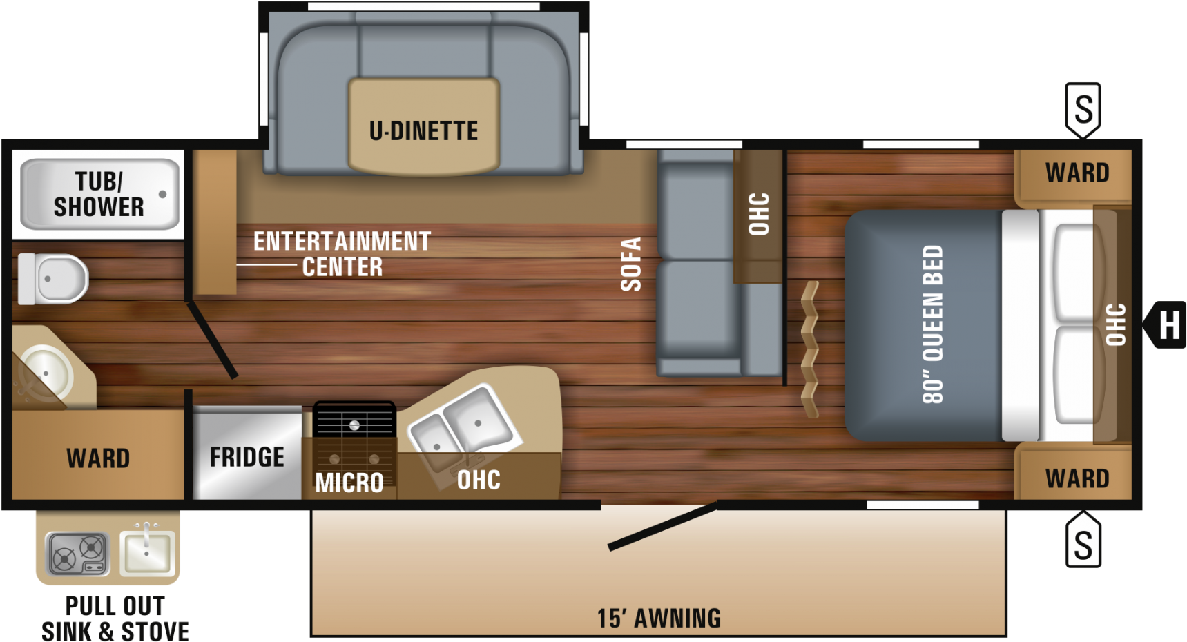 Interior Color - Tumbleweed - 2018 Jayco Jay Flight 28bhs (1800x1064), Png Download