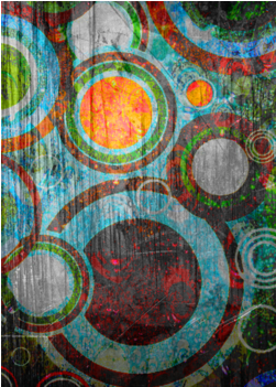 Grunge Retro Vintage Circles Pattern - Circle (674x518), Png Download