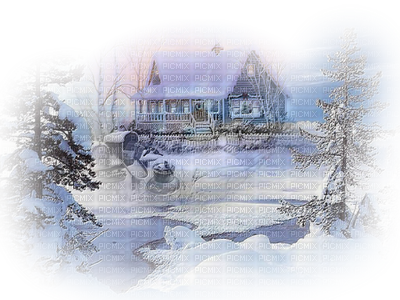 Loly33 Paysage Hiver - Christmas (400x300), Png Download