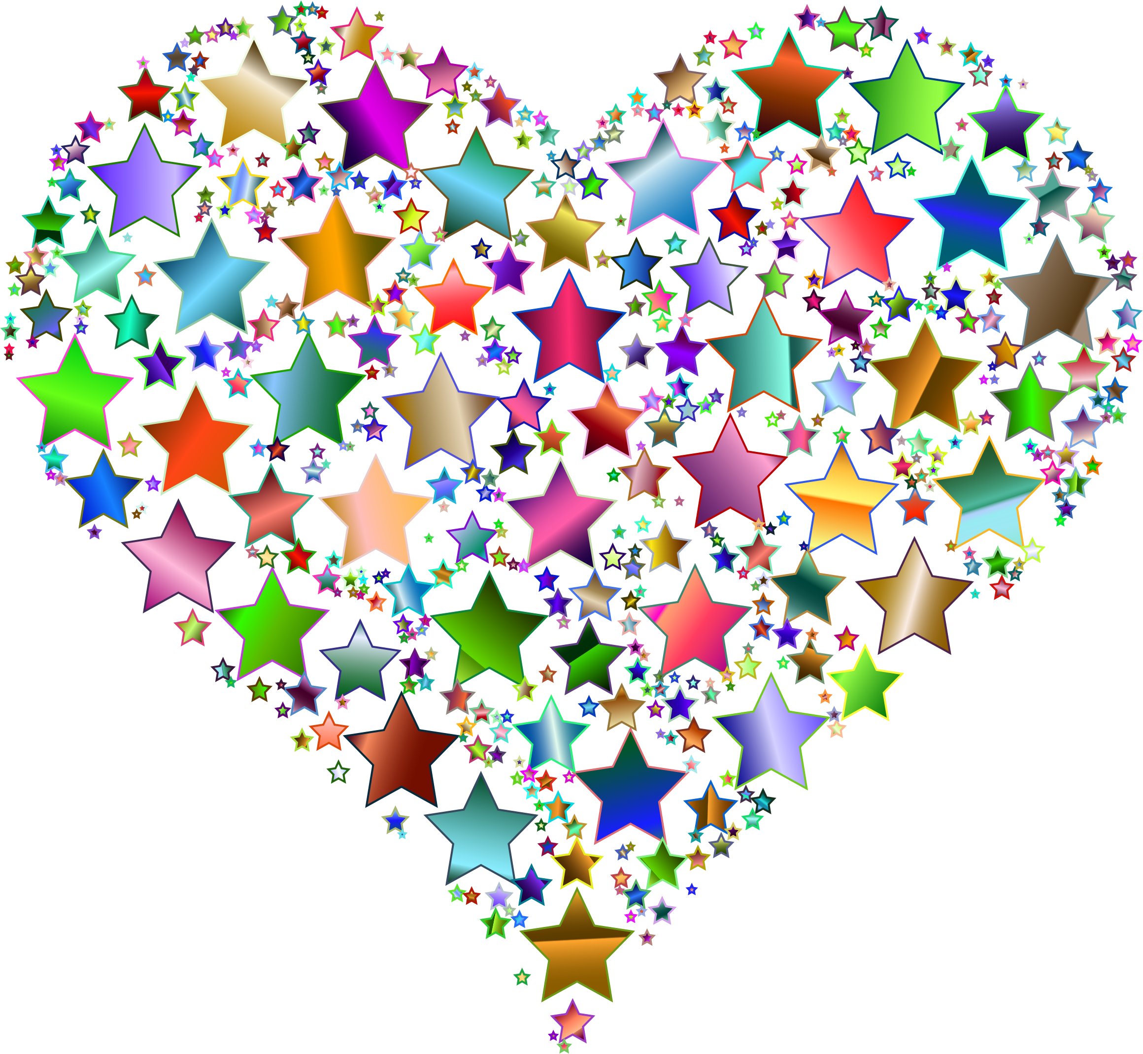 This Free Icons Png Design Of Colorful Heart Stars (2320x2141), Png Download