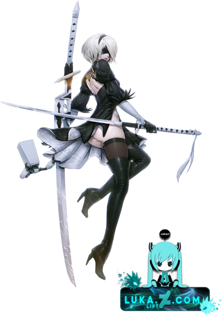 [render]2b Nier Automata By Lukalipt On Deviantart - Nier Automata Concept Art (781x1022), Png Download