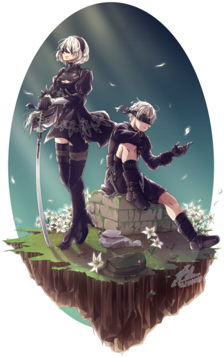 Finally Finished This Nier - Illustration (472x750), Png Download