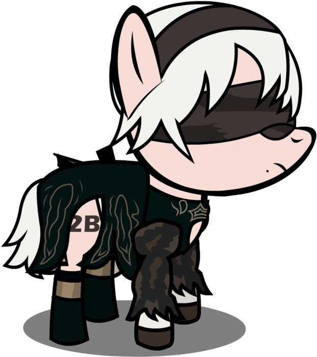 Dashiemlpfim, Chibi, Clothes, Crossover, Earth Pony, - Nier Automata 2b Pony (1280x720), Png Download