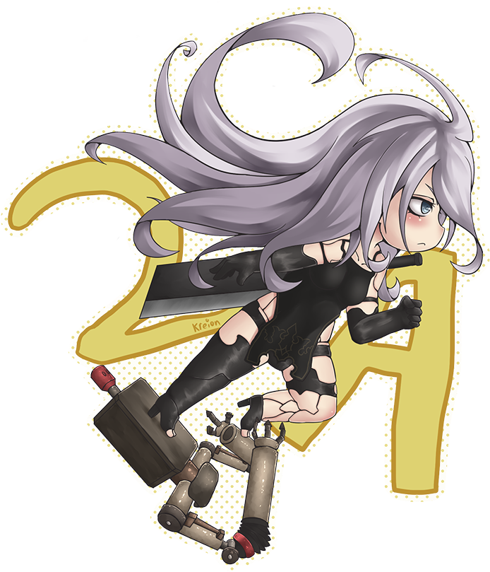 Art 2a Nier Nier Automata Nier Nier 2a Chibi - Cartoon (1000x1182), Png Download