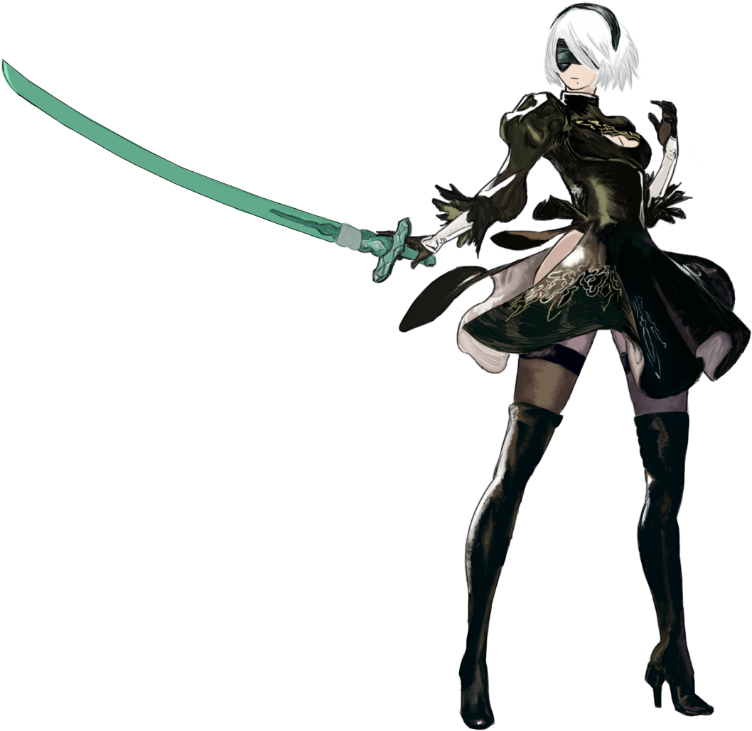 Genial El Personaje Anatómicamente Y El Vestido - Concept Art Nier Automata (1146x1080), Png Download