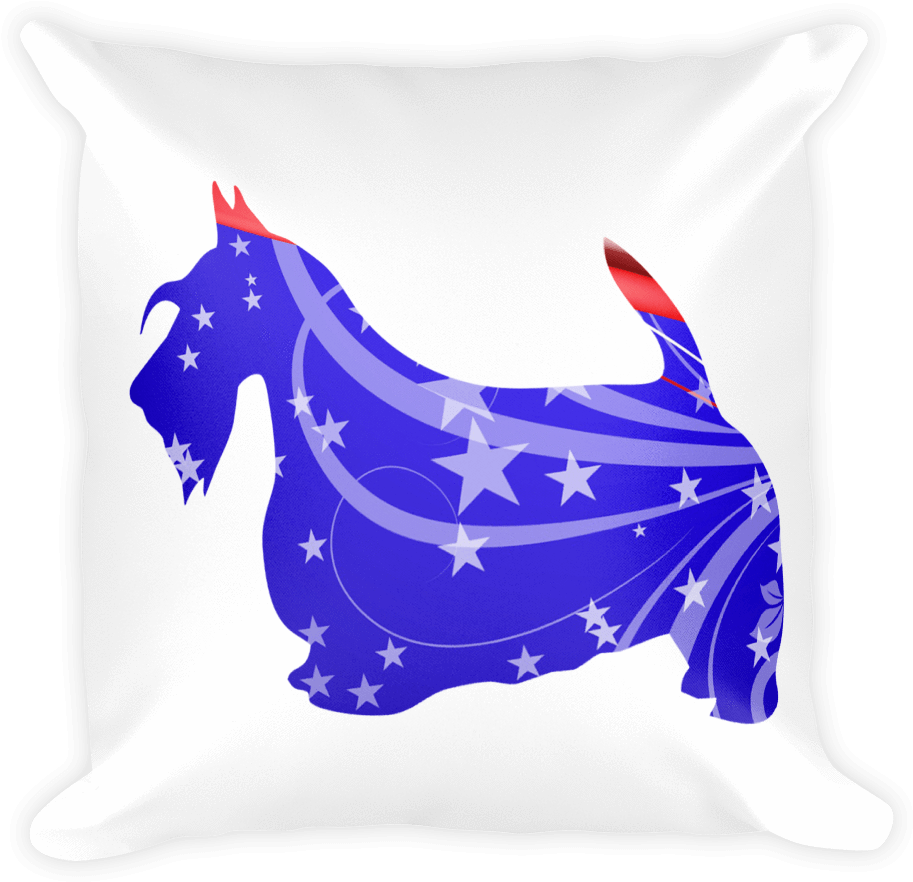Scottish Terrier Patriotic Shape Decorative Pillow - Cushion (1000x1000), Png Download