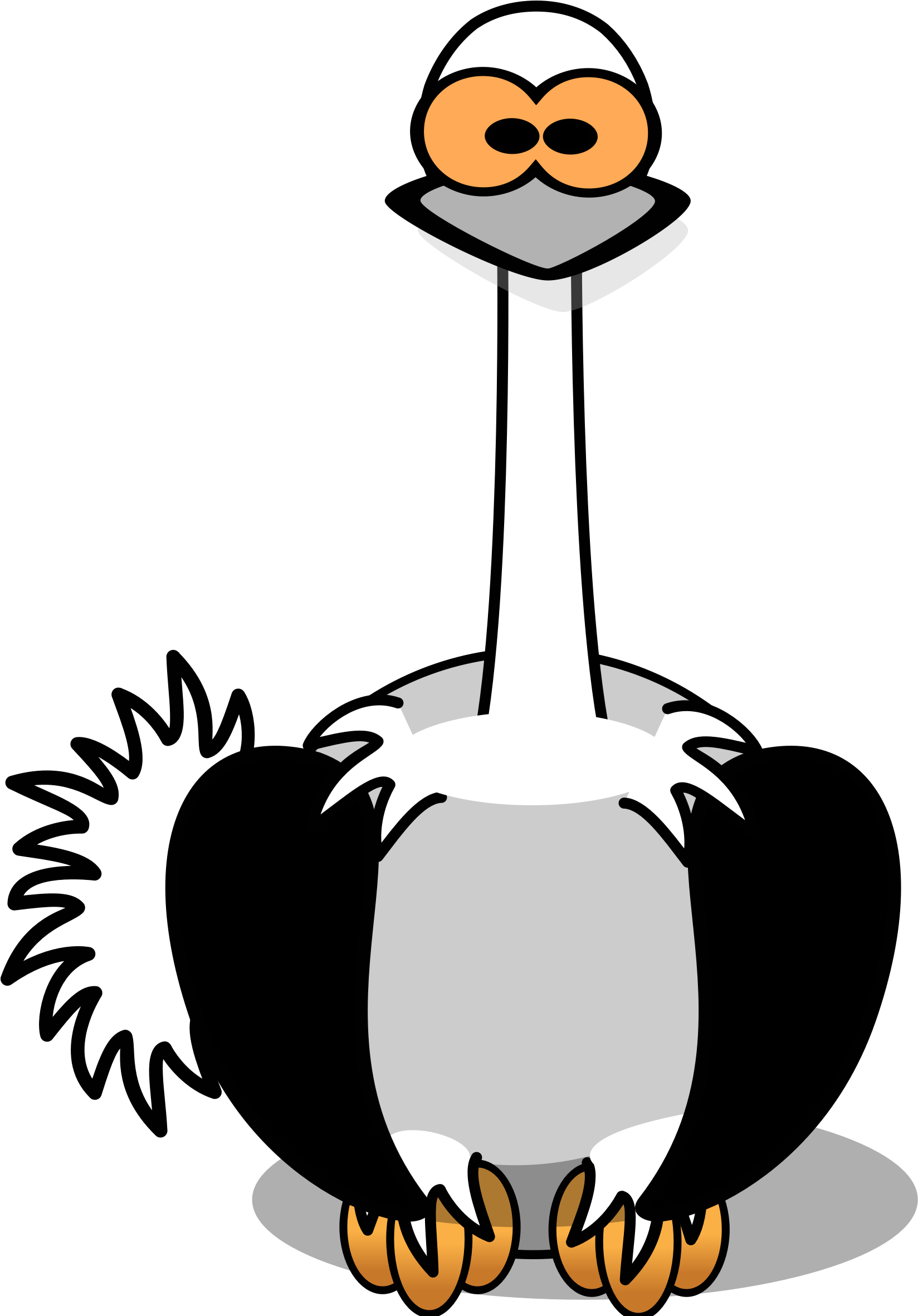 Clipart - Cartoon Ostrich Rectangle Magnet (1648x2363), Png Download