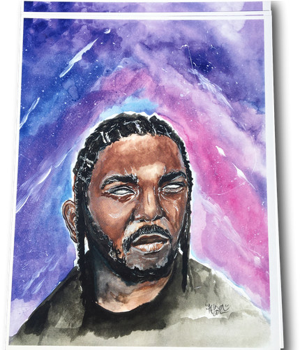 Kendrick Lamar Print - Watercolor Paint (500x500), Png Download