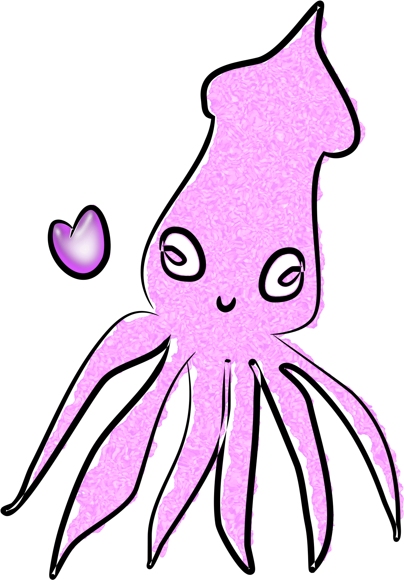 This Free Icons Png Design Of Loving Squid (1697x2400), Png Download