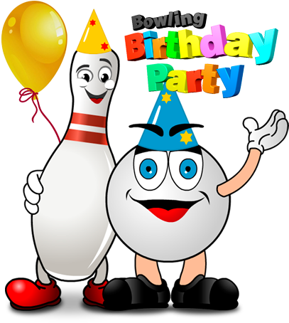 Bowling Clipart Happy Birthday - Bowling Birthday Party (415x505), Png Download