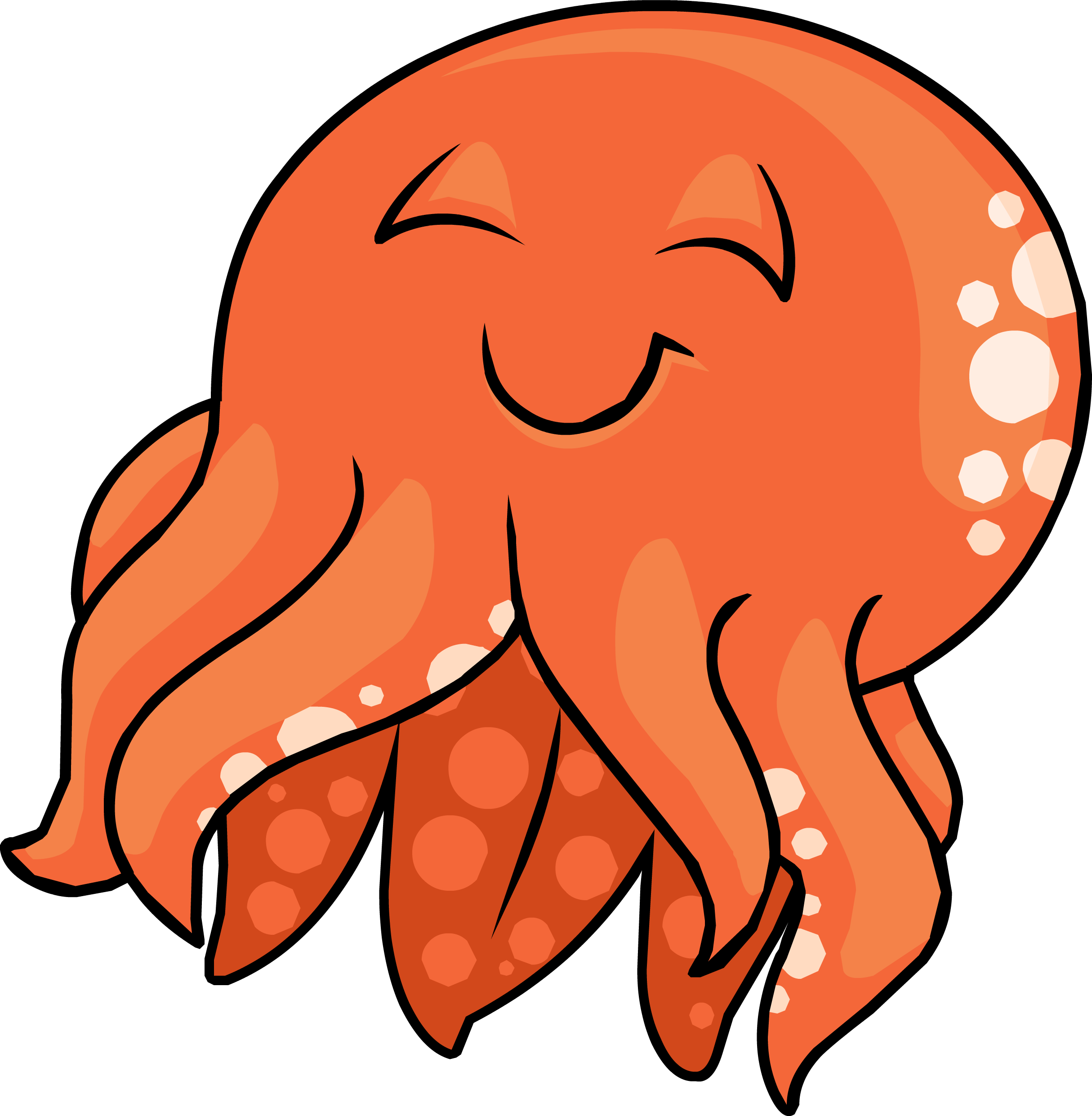 Mini Squid Lid - Club Penguin Squid Lid (2429x2482), Png Download