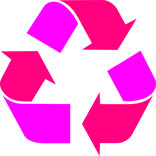 Tone Pink Recycle Symbol Clipart (600x600), Png Download