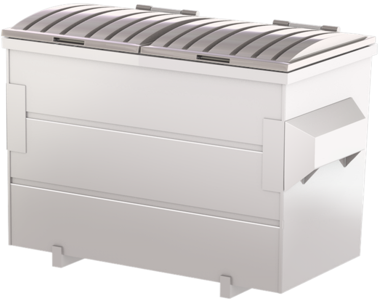 Front Load Dumpsters Are Available In Multiple Sizes, - White Dumpster (889x624), Png Download