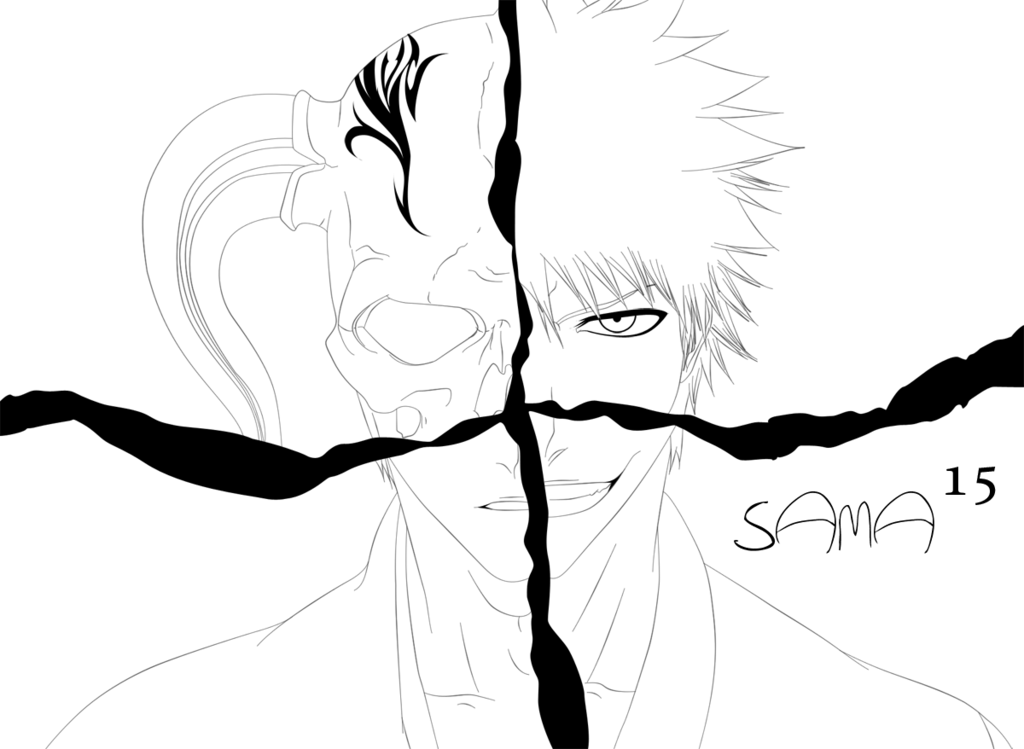 Блич черно белые картинки