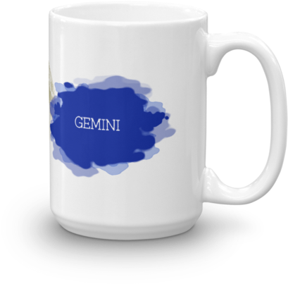 Gemini Watercolor Skies Ceramic Mug - Pink Fri-yay Mug - 15oz (500x500), Png Download