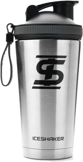 Ice Shaker 16oz Stainless Steel - Protein Shaker Bottle (500x665), Png Download