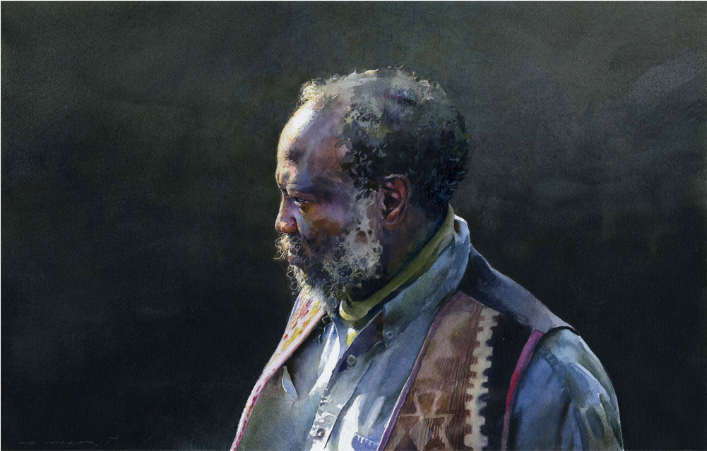 Stan Miller Profile Of Charles 20 X 28 Inches Watercolor, - Watercolor Painting (1000x857), Png Download