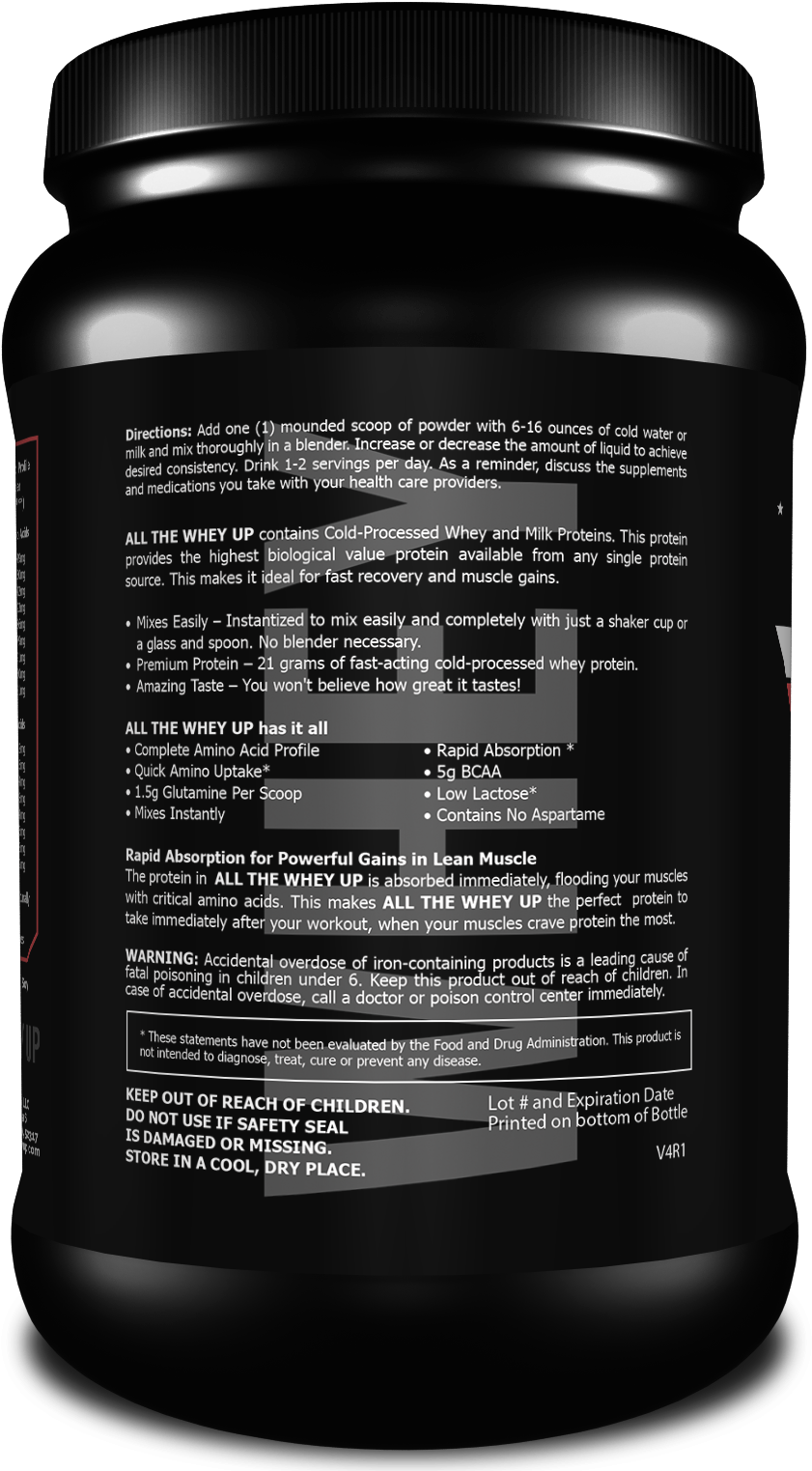 All The Whey Up Chocolate Protein - Bodybuilding Supplement (1201x1543), Png Download