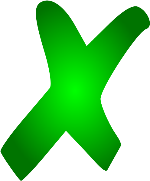 File - Green X - Svg - X Mark (525x600), Png Download