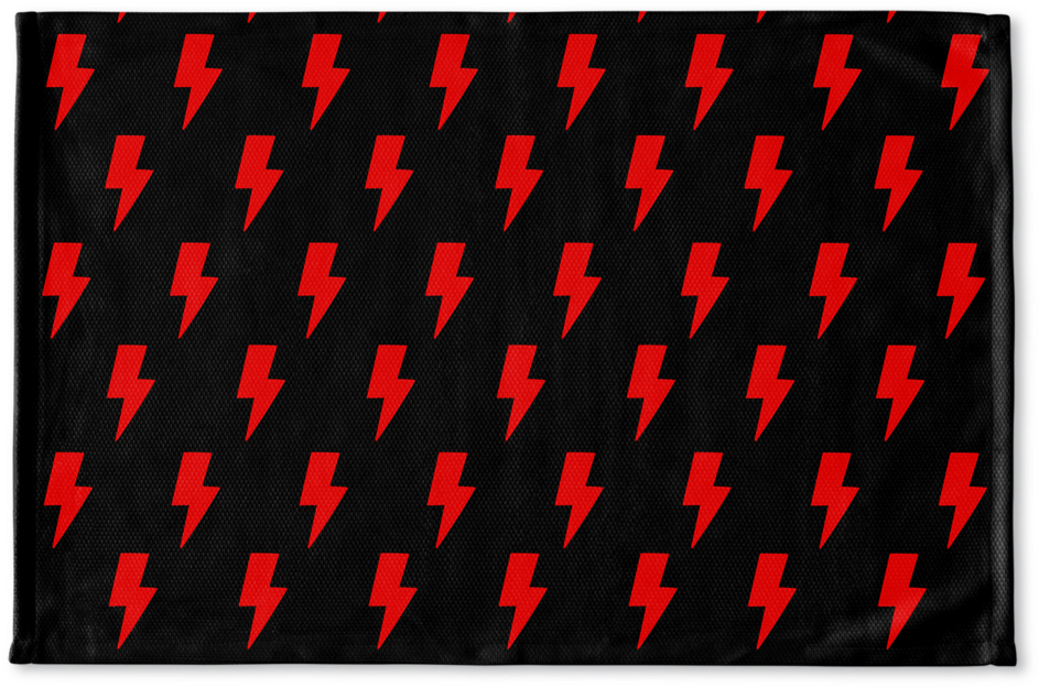 Red Lightning Bolts On Black Floormat - Parallel (1024x713), Png Download
