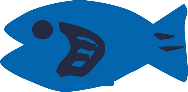 Cartoon Fish Clip Art - Blue Cartoon Fish (600x295), Png Download