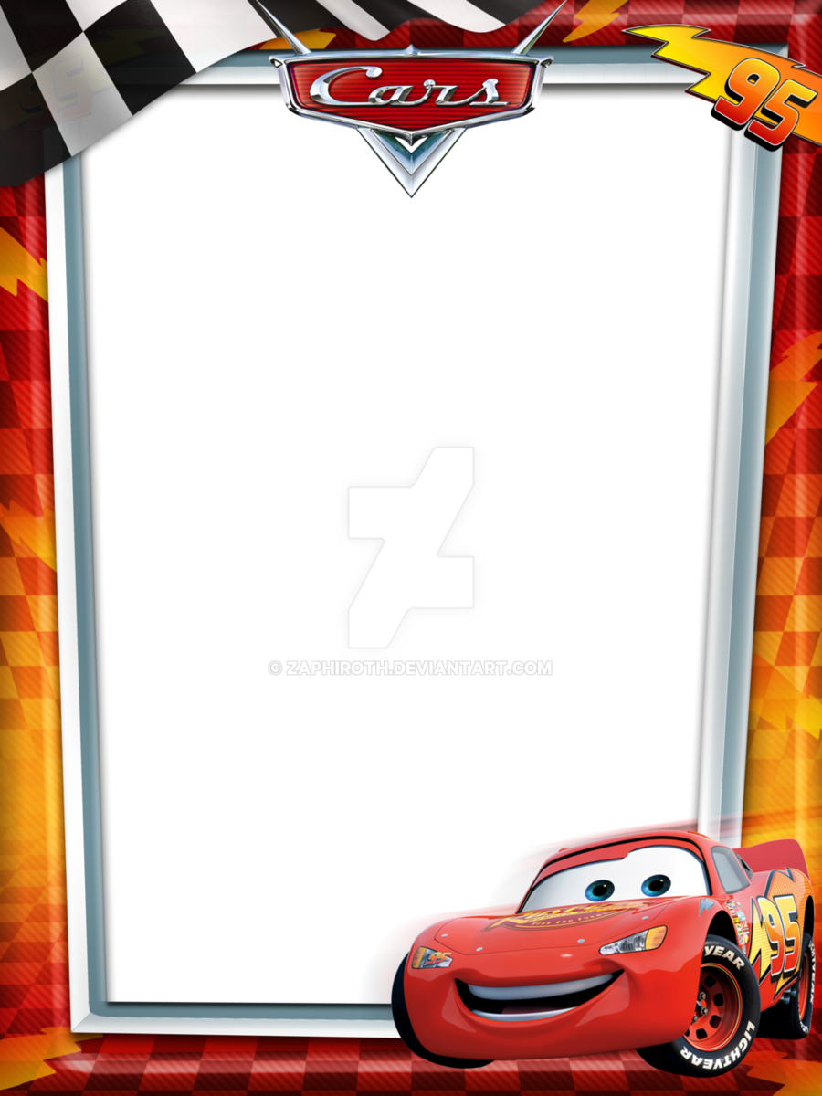 Custom Cars Lightning Mcqueen Pillowcase Cushion Cover - Cars Borders And Frames (900x1200), Png Download