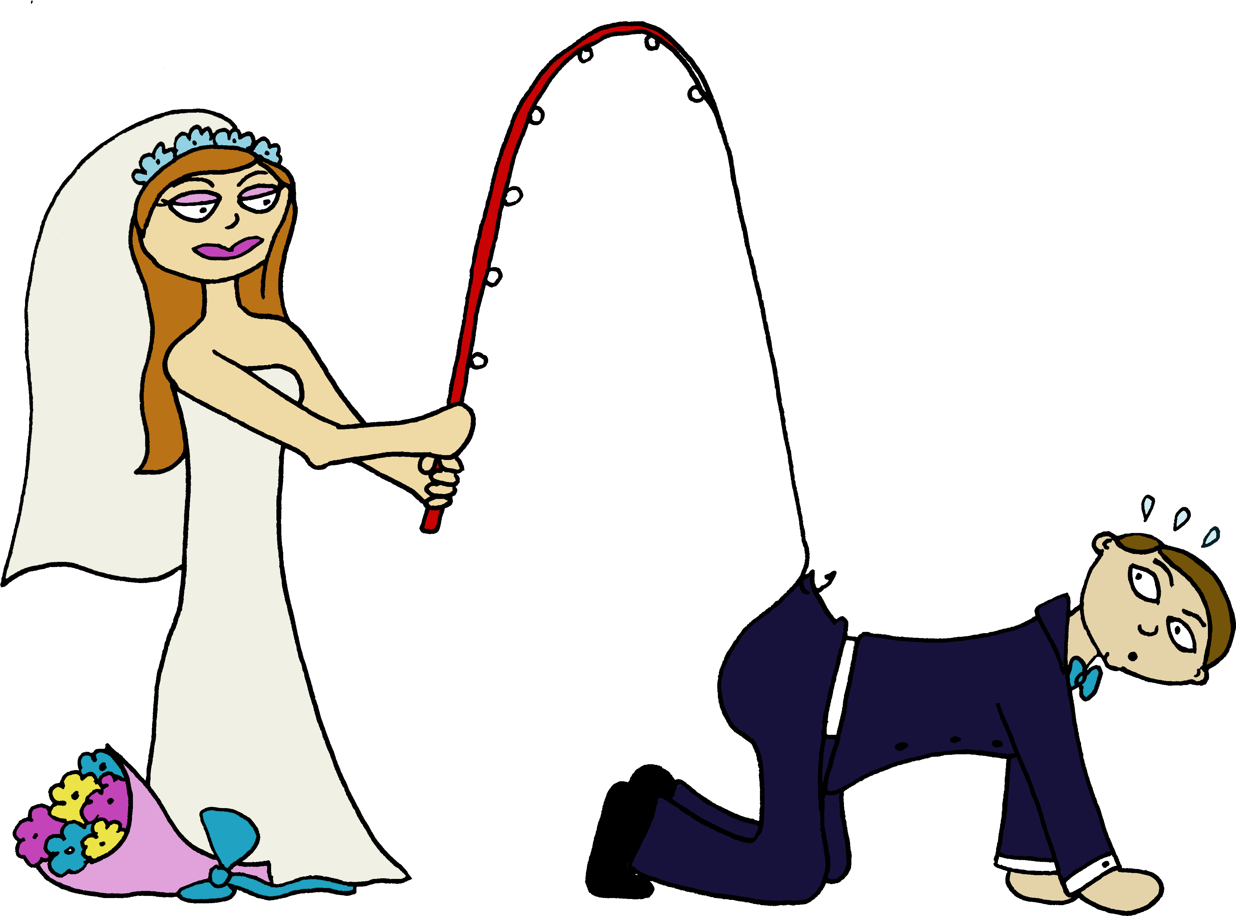 Marriage Proposal Wedding Echtpaar Clip Art - Wedding Fishing Png (4146x3064), Png Download