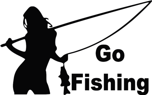 Gone Fishing Png - Go Fishing Car Sticker (500x500), Png Download