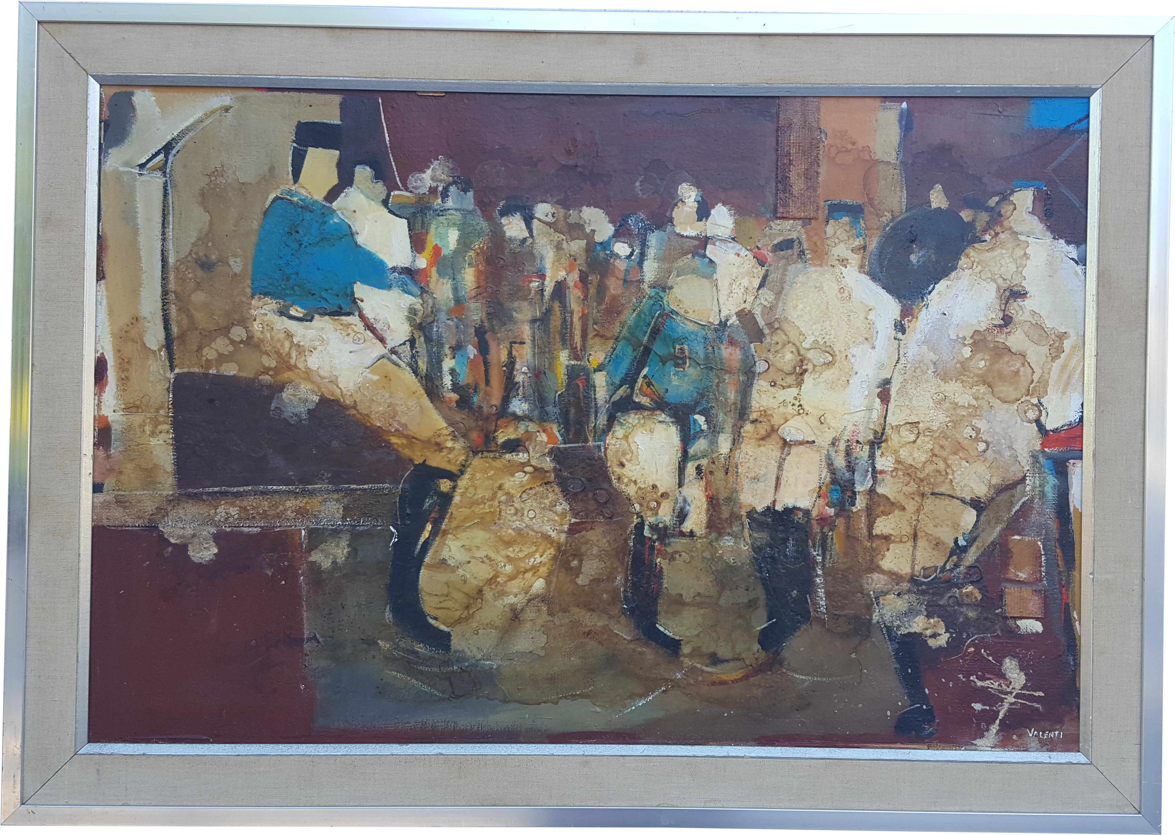 Abstract Mixed Media Collage Painting Signed By Listed - Painting (4177x2969), Png Download