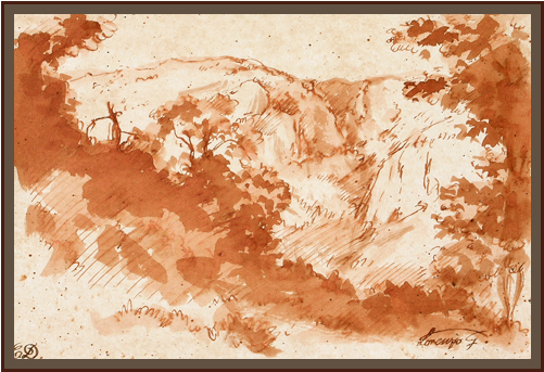 Pen & Ink16x20 Inches - Painting (500x500), Png Download