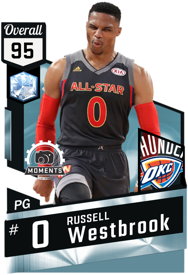 Russell Westbrook Diamond Cardpic - 95 Overall Russell Westbrook (650x950), Png Download