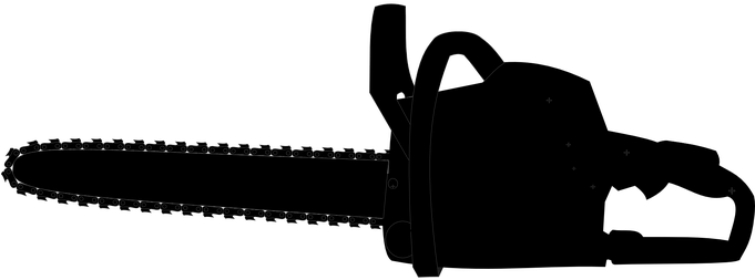 Chainsaw Black Silhouette Chain Tool Saw C - Chainsaw Clip Art (680x340), Png Download