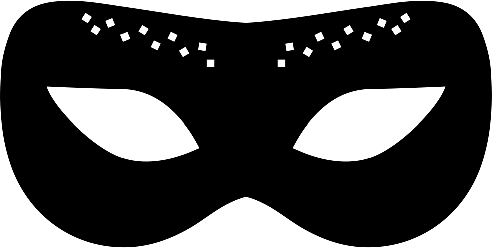 Carnival Mask Of Black Rounded Shape Svg Png Icon Free - Carnival Mask (980x494), Png Download