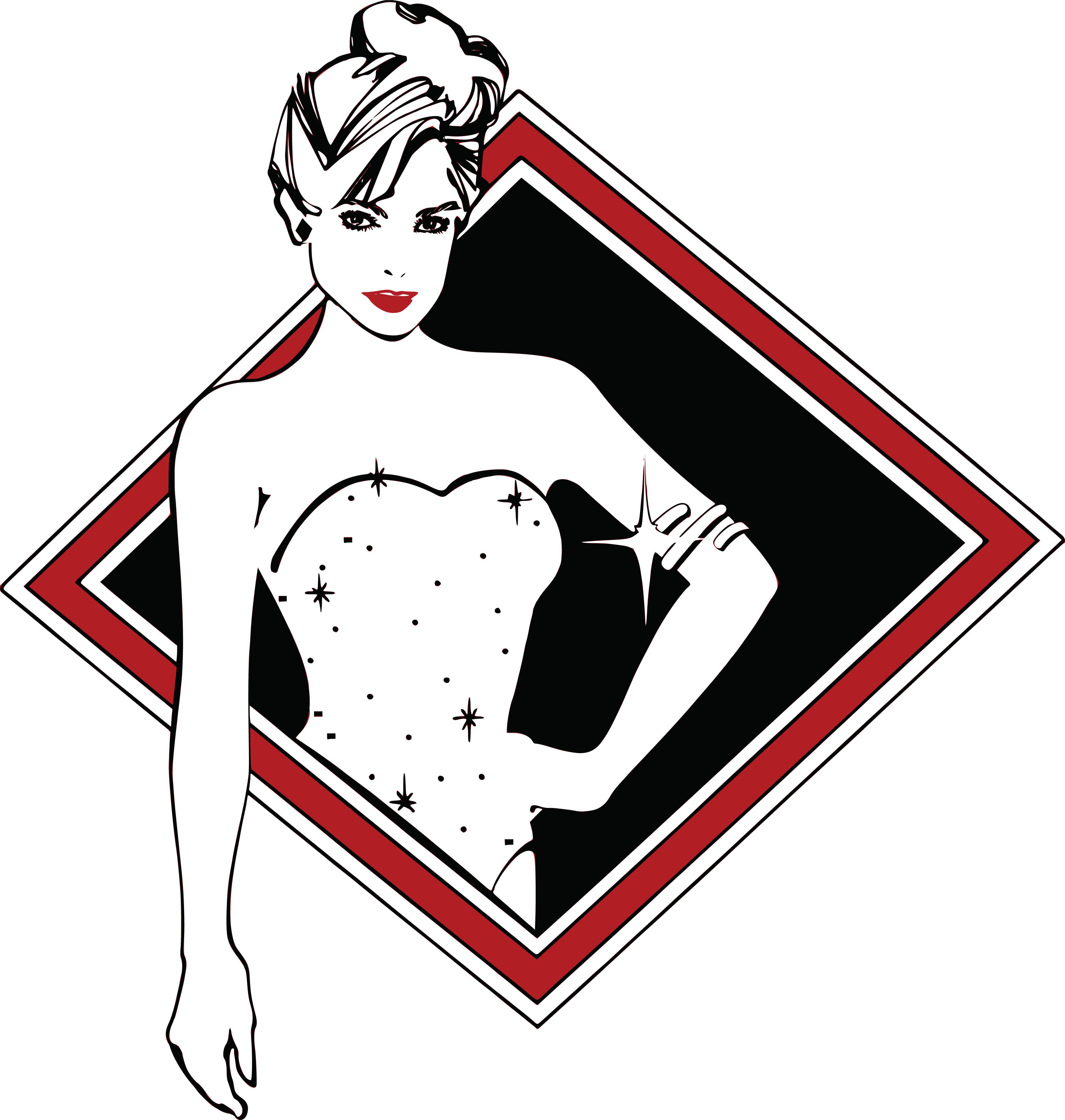 Free Clipart Of A Retro Beautiful Showgirl With A Sparkly - Clipart Showgirl (4000x4207), Png Download