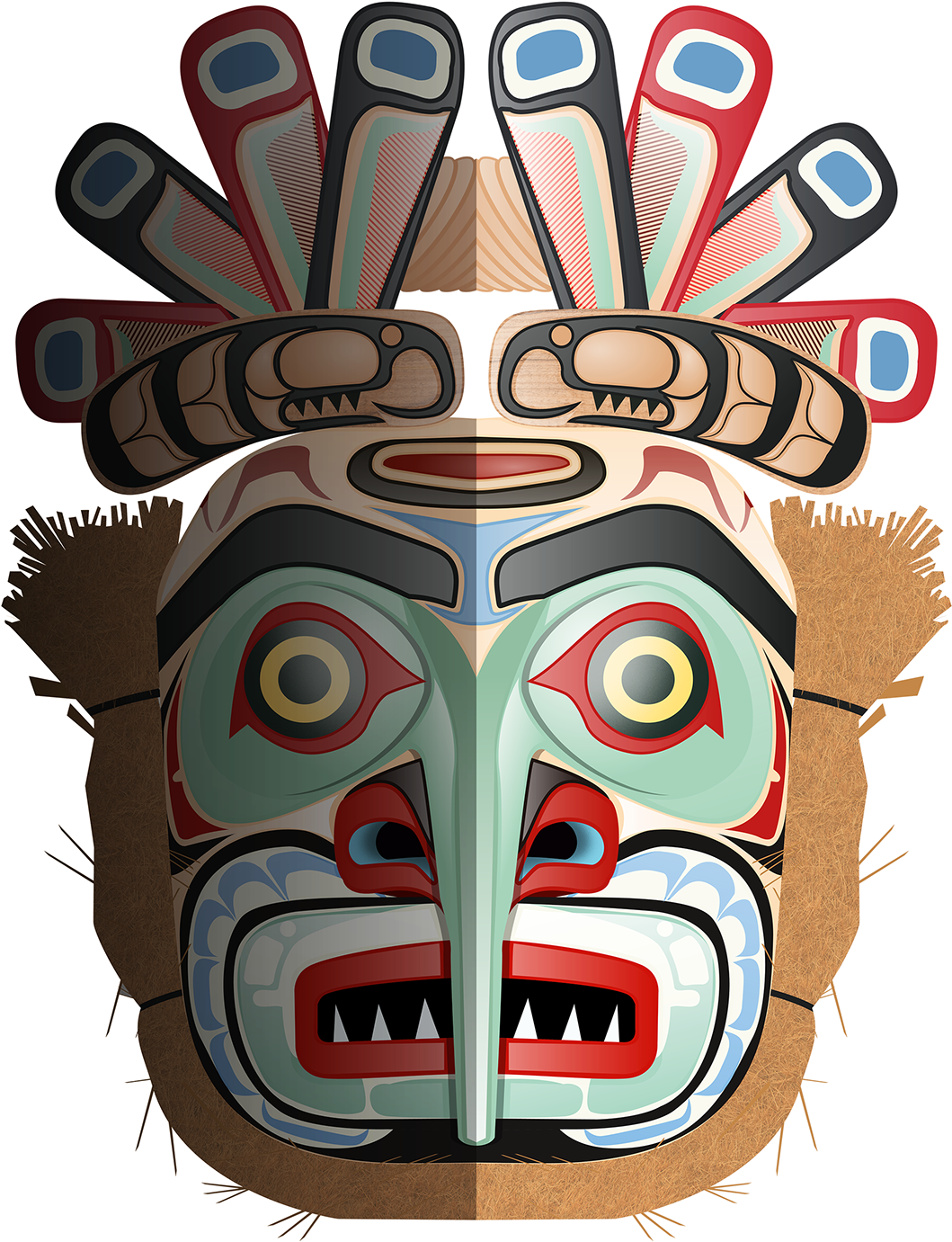 Masks Clipart Native American - Png Tribal Mask (1400x1400), Png Download