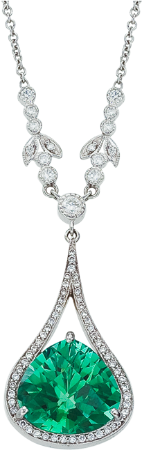 Green Diamond Png Necklace (700x700), Png Download