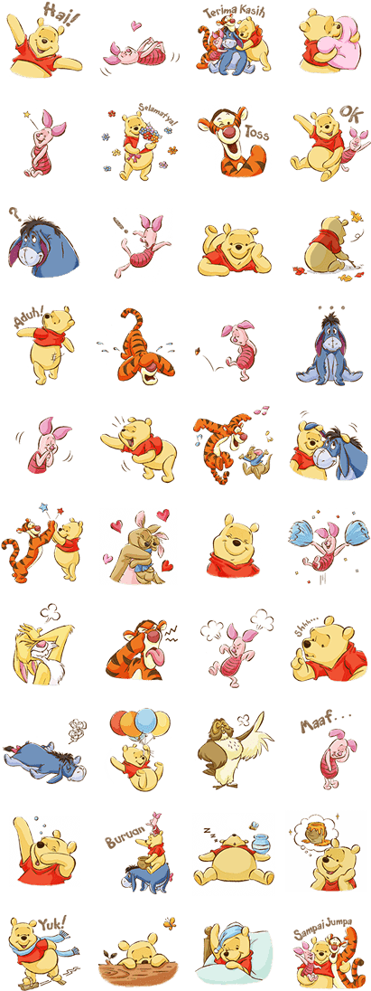 Pooh & Friends - Tom And Jerry Line Sticker (420x1121), Png Download
