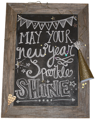 Nye Chalkboard Art - May Your New Year Sparkle And Shine (318x411), Png Download