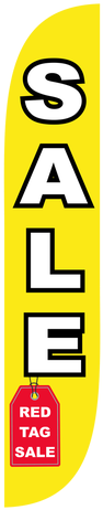 Red Tag Sale Feather Flag Yellow - Red Tag Sale Feather Flag (391x521), Png Download