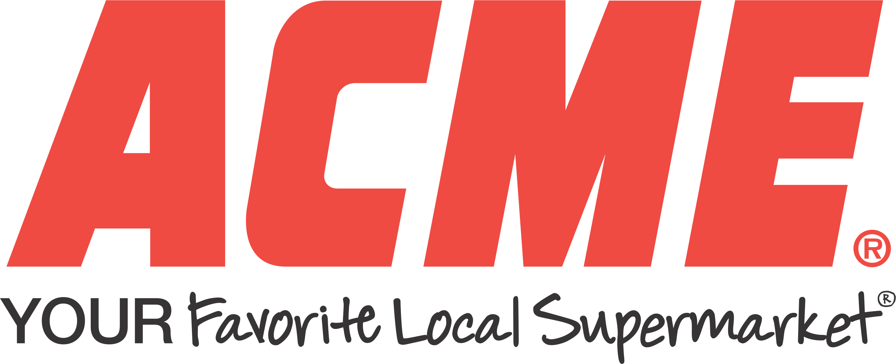 Acme Your Favorite Local Supermarket Logo (2884x1171), Png Download