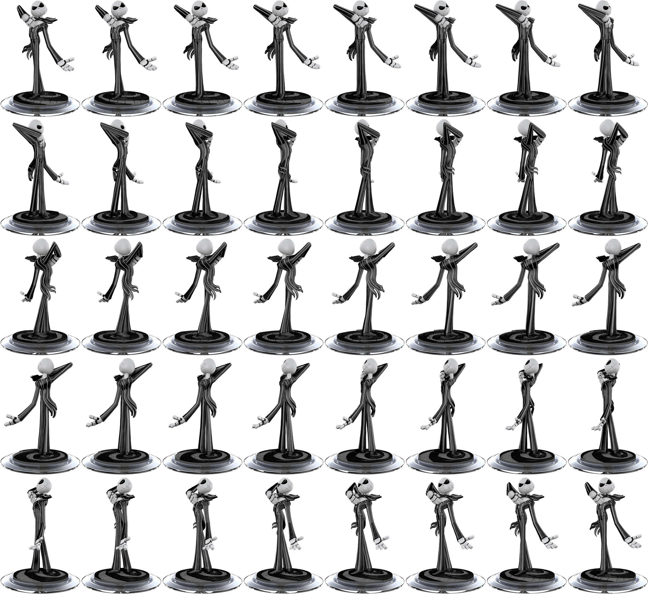 Jack Skellington Sprite - Jack Skellington Character Sheet (2120x1948), Png Download