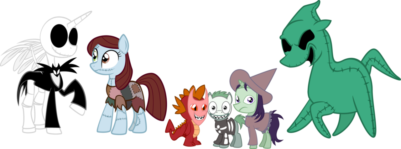 Alisonwonderland1951, Barrel, Dragon, Earth Pony, Jack - Nightmare Before Christmas My Little Pony (1280x475), Png Download
