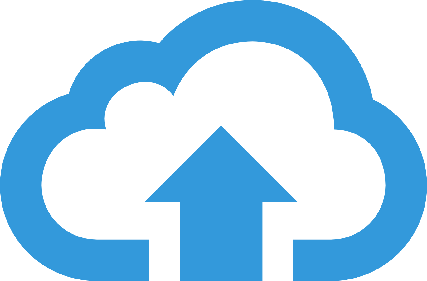 Botón Azul Carga En La Nube - Upload Cloud Icon Png (1369x903), Png Download