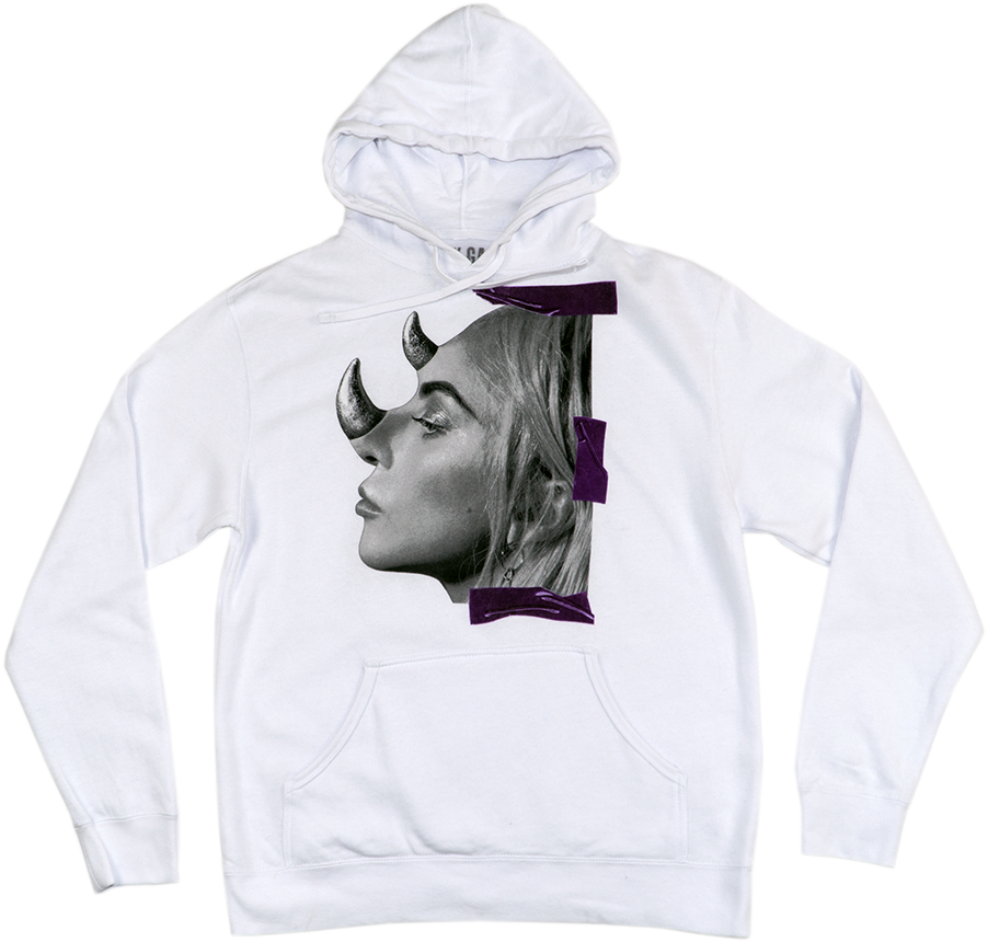 Horns White Hoodie - Sweatshirt (1000x1000), Png Download