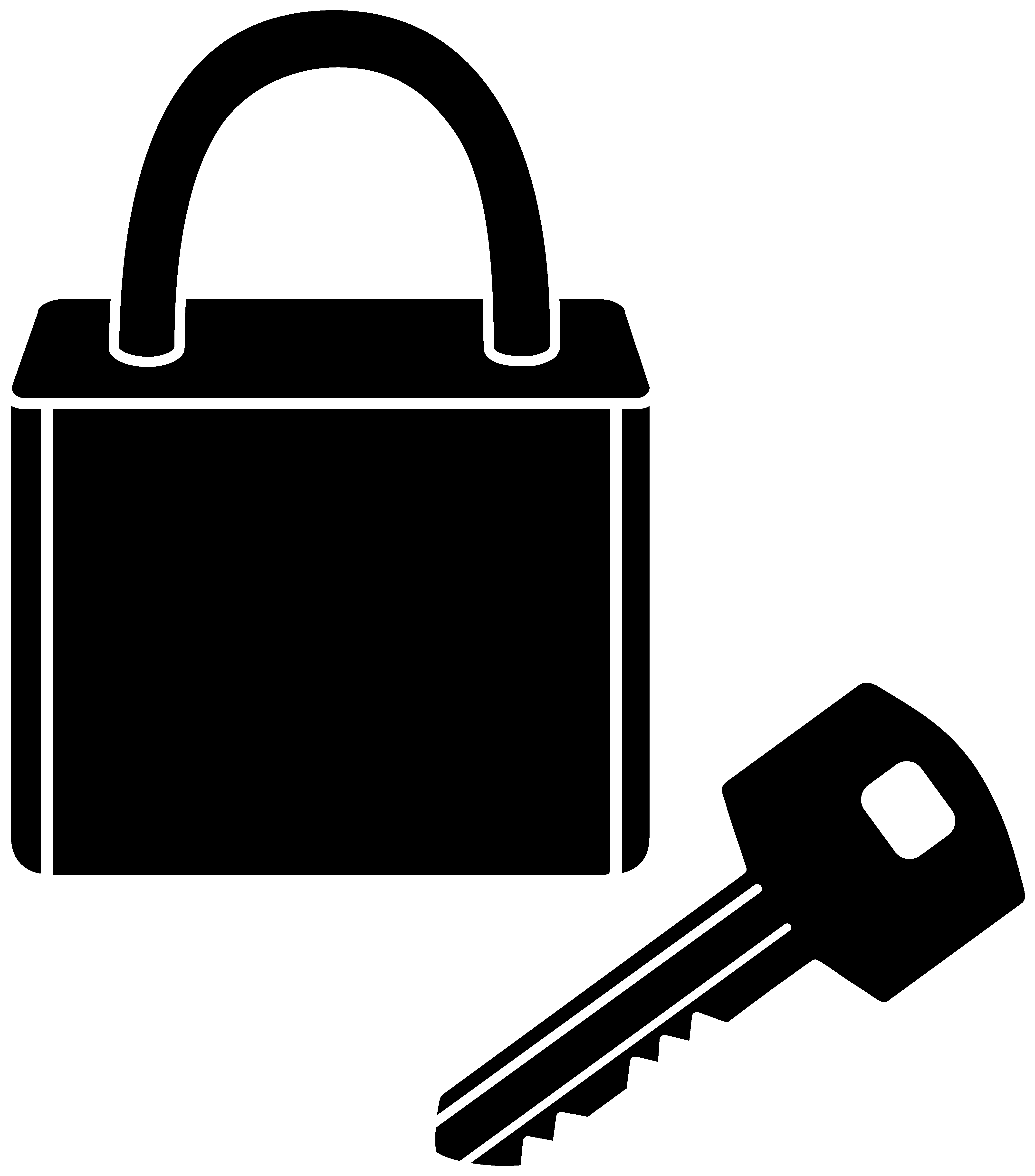 Lock And Key Silhouette - Lock And Key Clip Art (4248x4828), Png Download