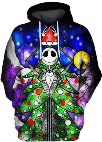 3d Jack Skellington Hoodie - Woman Fleece Zipper Pocket Hoodies Christmas Jack Printed (500x500), Png Download