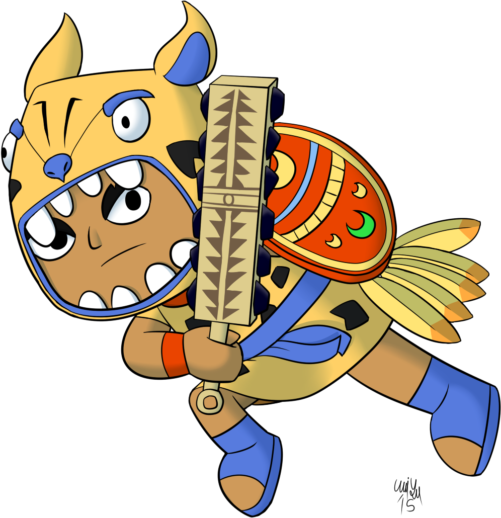 The Aztec Jaguar By Katonator On Deviantart - Zuma The Jaguar Warrior (1005x1044), Png Download