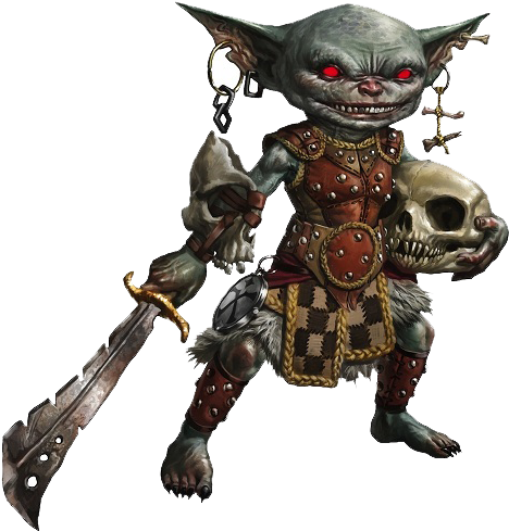 During This Additional Rage You Take Psychic Damage - Pathfinder Goblin (473x500), Png Download